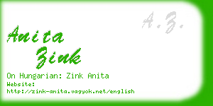 anita zink business card